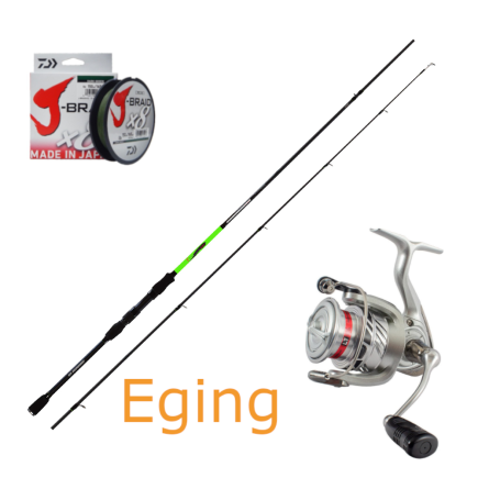SIM FURIOUS EGI 2.42M # 2.0-3.5 + DAIWA CROSSFIRE LT 2500XH + DAIWA J BRAID X8 150M 0.10mm SIM FURIOUS EGI 2.42M # 2.0-3.5 + DAIWA CROSSFIRE LT 2500XH + DAIWA J BRAID X8 150M 0.10mm