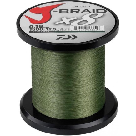 Daiwa J Braid X8 1500m PE2.5 (0.22mm) Daiwa J Braid X8 1500m PE2.5 (0.22mm)