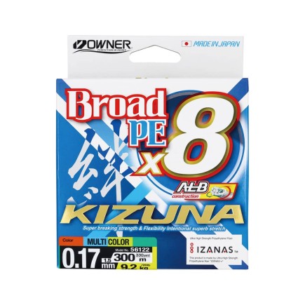 Owner Kizuna X8 Multicolor PE1.5 (0.17mm) 300m Owner Kizuna X8 Multicolor PE1.5 (0.17mm) 300m