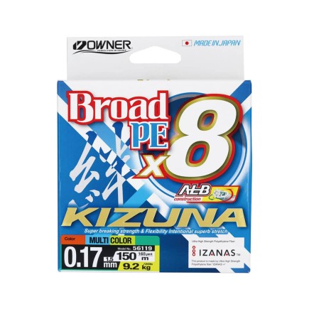 Owner Kizuna X8 Multicolor PE1.0 (0.13mm) 150m Owner Kizuna X8 Multicolor PE1.0 (0.13mm) 150m